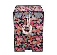 DREAM CURE Portable Washing Machine Brown Color Printed PVC Cover,Top Load Waher Dryer Cover Water Proof , Full Automatic /Wheel Washing Machine Cover For 6 Kg Cover - Red
